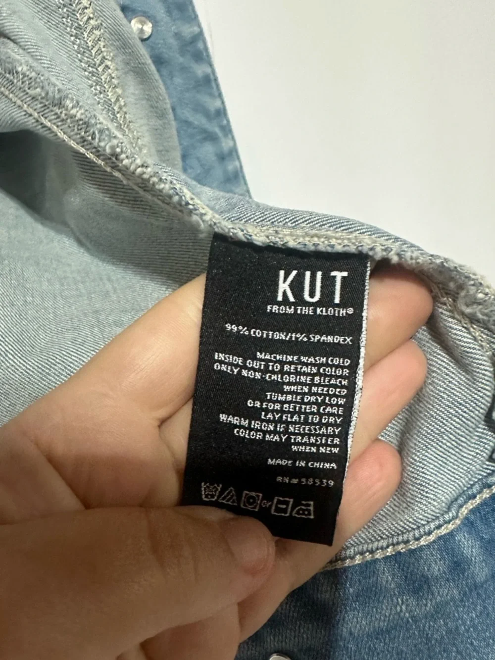 KUT from the Kloth Lily Light Wash Distressed Denim Jacket